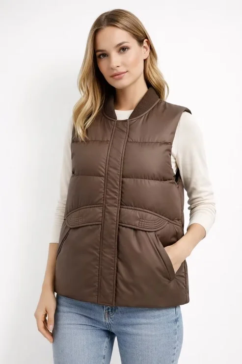 Chaleco eco cuero de mujer